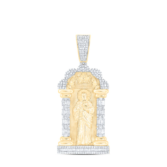 1 1/3CTW-DIA NK ST.JUDE  MENS CHARM