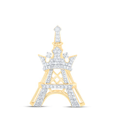 3/4CTW-NAT DIA NK FASHION CROWN EIFFEL TOWER LADIES PENDANT