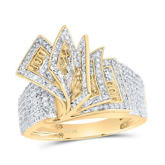 1 1/5CTW-NAT DIA NK NOTE MEN'S RING