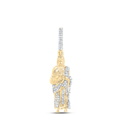 1/4CTW-DIA P1 JESUS MENS CHARM