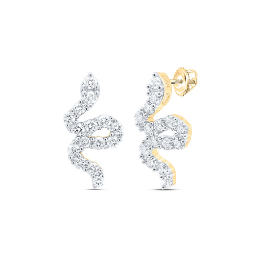 1/2 CTW-DIA CN FASHION SNAKE EARRING