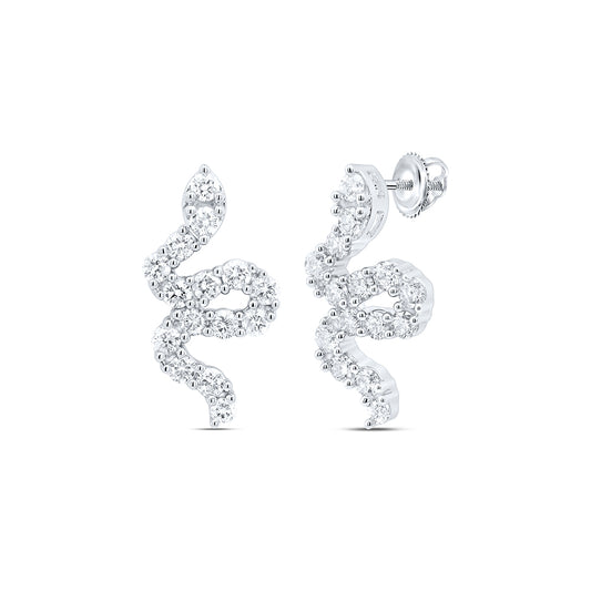 1/2CTW-DIA CN FASHION SNAKE EARRING