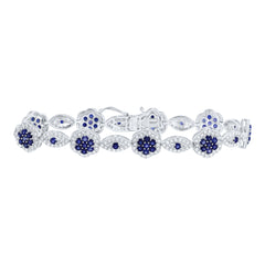 2 CTW-DIA ANA M 4CTW RD-BS NAT GEM FLOWER BRACELET (7 INCH)