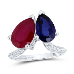 1/4CTW-DIA CN 12X8 MM PS-RUBY,11X7 MM PS-BS SYNTHETIC RING