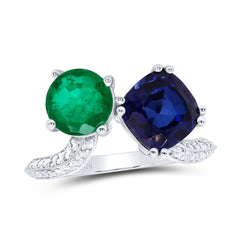 1/4CTW-DIA CN 8MM CU-SAPP,7MM RD-EM SYNTHETIC RING