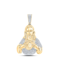 1 1/2CTW-DIA NK JESUS MENS CHARM