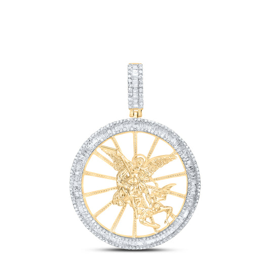 1 1/2CTW-DIA NK MICHAEL ARCHANGEL MENS CHARM