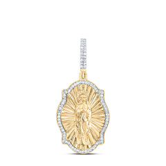 3/8CTW-DIA NK VIRGIN PRAYER MENS CHARM