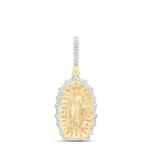 1/2CTW-DIA NK VIRGIN MOTHER MARY MENS CHARM