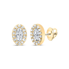 1/8CTW-NAT DIA P1 GIFT OVAL BAGUETTE EARRING