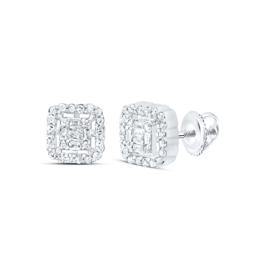 1/5CTW-DIA P1 GIFT SQUARE BAGUETTE EARRING