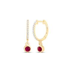 1/10CTW-DIA ANA M 3.20MM RD-RU NAT GEM DANGLING EARRING