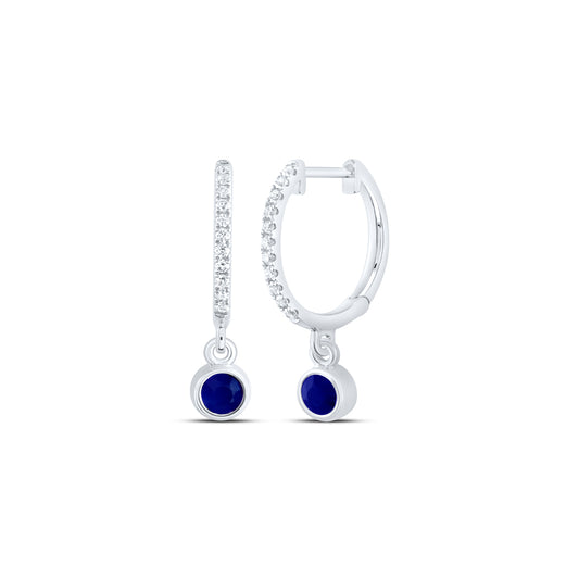 1/10CTW-DIA ANA M 3.20MM RD-BS NAT GEM DANGLING EARRING