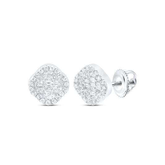 1/3CTW-DIA P1 GIFT CLOVER BAGUETTE EARRING