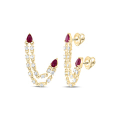 5/8CTW-DIA ANA M 4X3MM PS-RU NAT GEM DANGLING EARRING