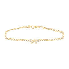 1/4CTW-DIA ANA M INITIAL "A" FASHION BRACELET (7 INCH)