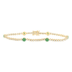 7/8CTW-DIA ANA M 5/8CTW RD-EM NAT GEM TENNIS BRACELET ( 7 INCH)