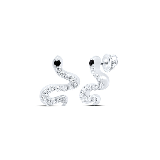 1/6CTW-DIA P1 GIFT RD-BLACK DIAMOND SNAKE EARRING