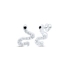 1/6CTW-DIA P1 GIFT RD-BLACK DIAMOND SNAKE EARRING