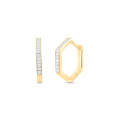 1/5CTW-NAT DIA P1 GIFT HOOPS HUGGIES EARRING