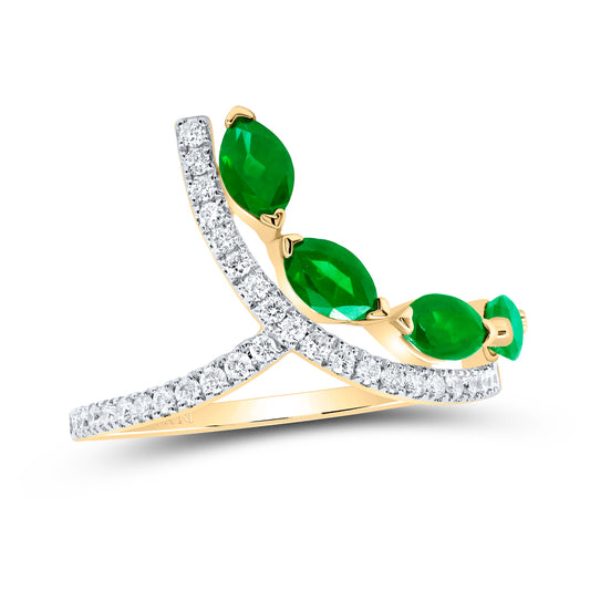 1/4CTW-DIA ANA M 1CTW-MQ-EM NAT GEM FASHION RING