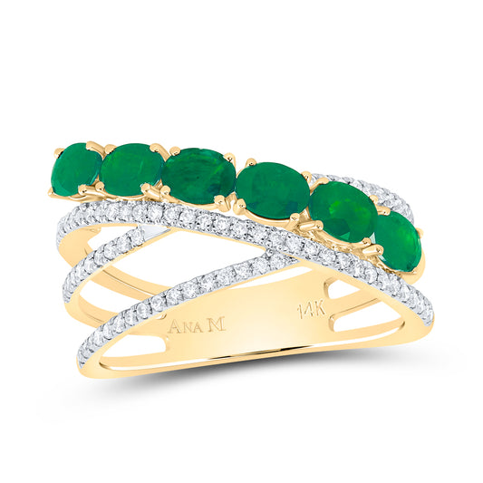 1/4CTW-DIA ANA M 1CTW-OV-EM NAT GEM FASHION RING