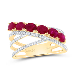 1/4CTW-DIA ANA M 1 1/3CTW-OV-RU NAT GEM FASHION RING