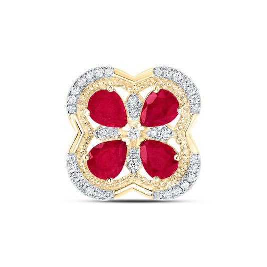 1/5CTW-DIA ANA M 1 1/5CTW-PS-RU NAT GEM CLOVER PENDANT