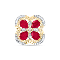 1/5CTW-DIA ANA M 1 1/5CTW-PS-RU NAT GEM CLOVER PENDANT