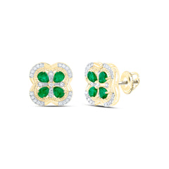 1/4CTW-DIA ANA M 3/4CTW-PS-EM NAT GEM CLOVER EARRING