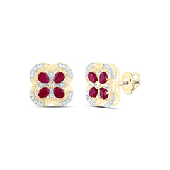 1/4CTW-DIA ANA M 1CTW-PS-RU NAT GEM CLOVER EARRING
