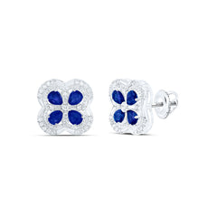 1/4CTW-DIA ANA M 1CTW-PS-BS NAT GEM CLOVER EARRING