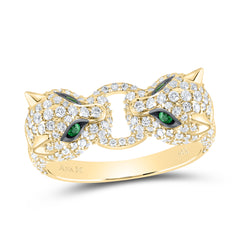 1CTW-DIA ANA M 0.06CTW EM-RD NAT GEM LADIES LEOPARD RING