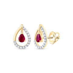 1/8CTW-DIA CN 4X3MM PS-RU NAT GEM FASHION EARRING