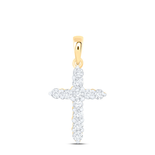 1/4CT-DIA ANA M CROSS PENDANT.