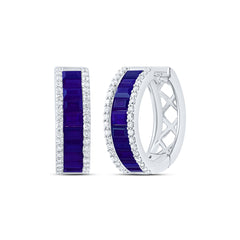 1/3CTW-DIA ANA M 2CTW BS-BAGUETTE NAT GEM HOOP EARRING