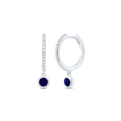 1/8CTW-DIA ANA M 3MM RD-BS, NAT GEM DANGLING EARRING