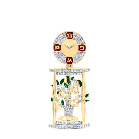 7/8CTW-NAT DIA NK TIME IS MONEY MENS CHARM