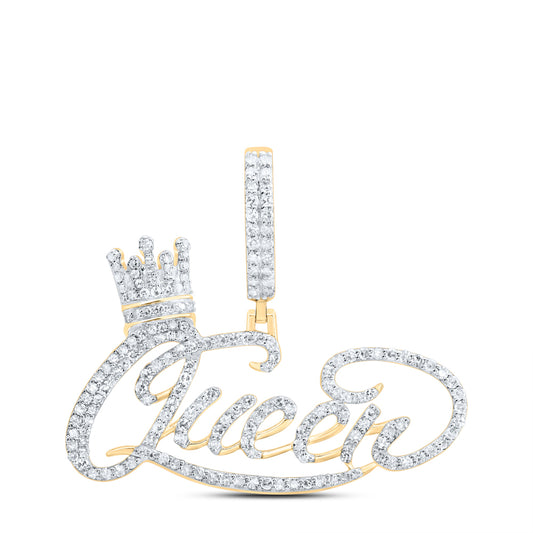 1CTW-NAT DIA NK "QUEEN" CROWN MENS CHARM