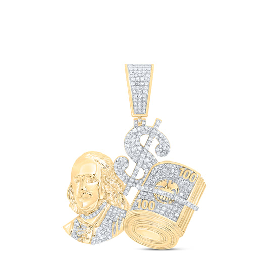 1 1/3CTW-NAT DIA NK BENJAMIN DOLLAR MENS CHARM