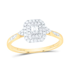 1/3CTW-NAT DIA CN EMERALD DOUBLE HALO ENGAGEMENT RING