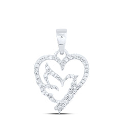 1/6CTW-NAT DIA P1 GIFT BIRD HEART PENDANT