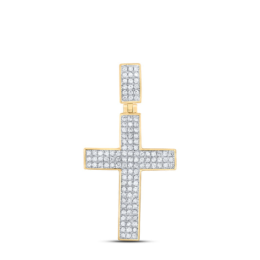 1/2CTW-NAT DIA CN CROSS MENS CHARM