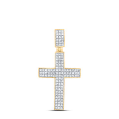 1/2CTW-NAT DIA CN CROSS MENS CHARM