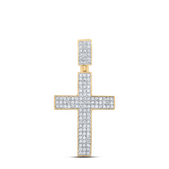 1CTW- NAT DIA CN CROSS MENS CHARM