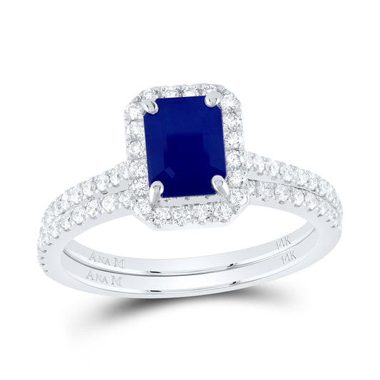 1/2CTW-NAT DIA ANA M 7X5MM EM-BS NAT GEM BRIDAL SET