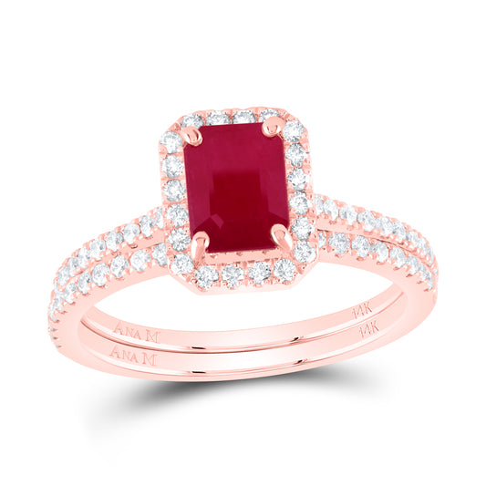 1/2CTW-NAT DIA ANA M 7X5MM EM-RU NAT GEM BRIDAL SET