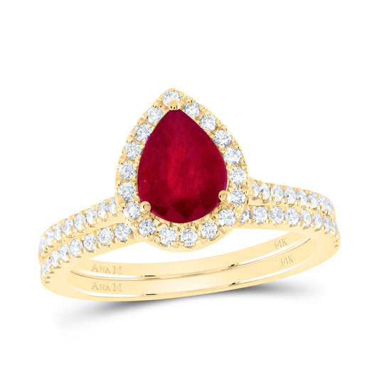 1/2CTW-NAT DIA ANA M 8X6MM PS-RU NAT GEM BRIDAL SET