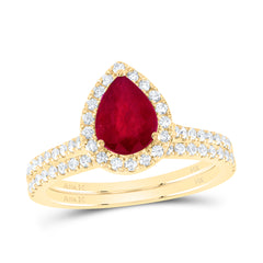 1/2CTW-NAT DIA ANA M 8X6MM PS-RU NAT GEM BRIDAL SET