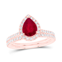 1/2CTW-DIA ANA M 8X6MM PS-RU NAT GEM BRIDAL SET